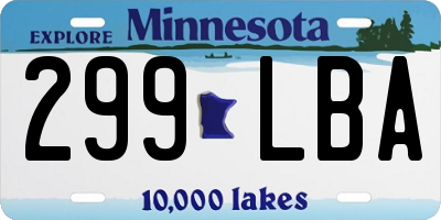 MN license plate 299LBA