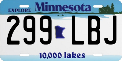 MN license plate 299LBJ