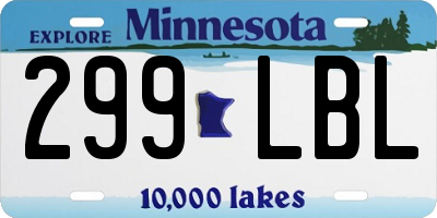 MN license plate 299LBL