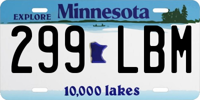 MN license plate 299LBM