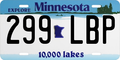 MN license plate 299LBP