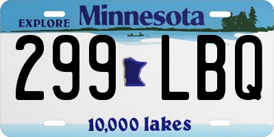 MN license plate 299LBQ