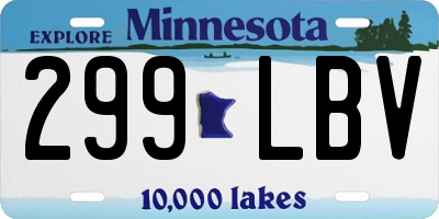 MN license plate 299LBV