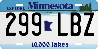 MN license plate 299LBZ