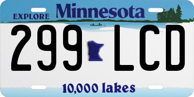 MN license plate 299LCD