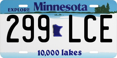 MN license plate 299LCE