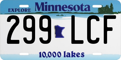 MN license plate 299LCF