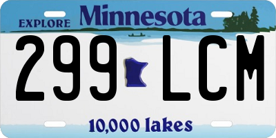 MN license plate 299LCM