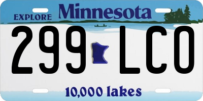 MN license plate 299LCO