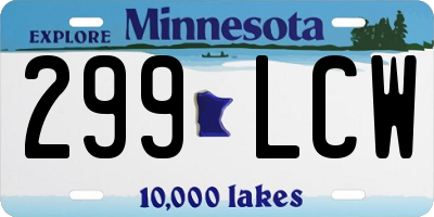 MN license plate 299LCW