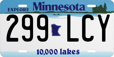 MN license plate 299LCY