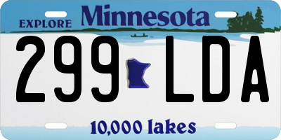 MN license plate 299LDA
