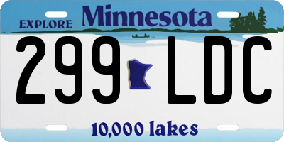 MN license plate 299LDC