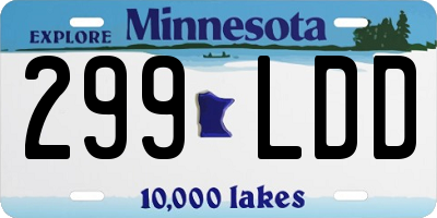 MN license plate 299LDD