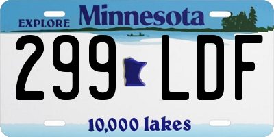 MN license plate 299LDF