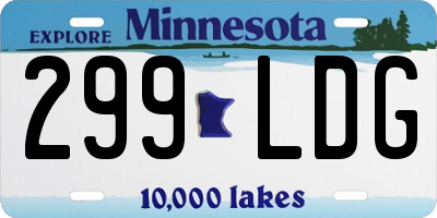 MN license plate 299LDG