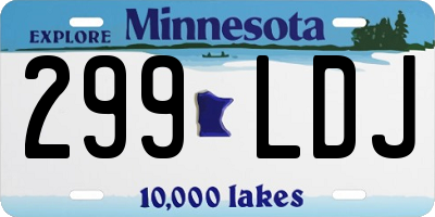 MN license plate 299LDJ