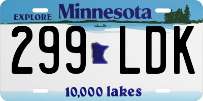 MN license plate 299LDK