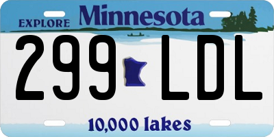 MN license plate 299LDL