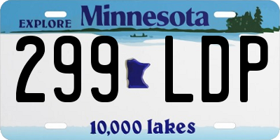MN license plate 299LDP