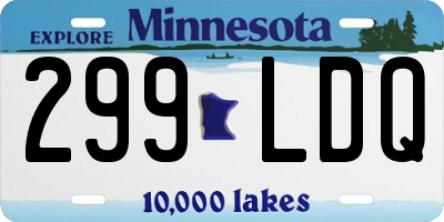MN license plate 299LDQ
