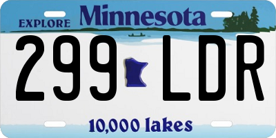 MN license plate 299LDR