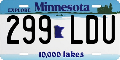 MN license plate 299LDU