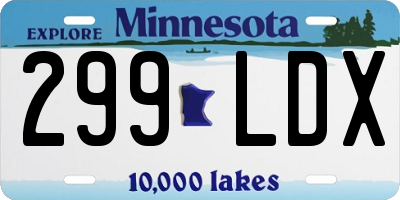 MN license plate 299LDX