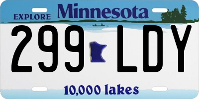 MN license plate 299LDY