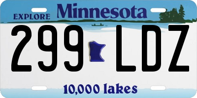 MN license plate 299LDZ