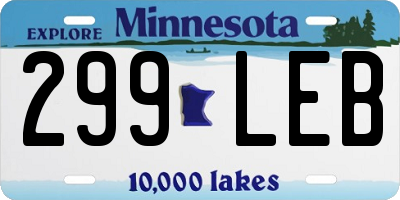 MN license plate 299LEB