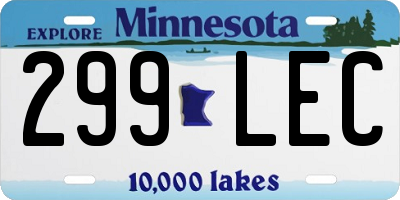 MN license plate 299LEC