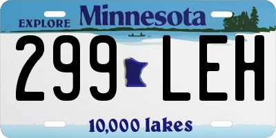 MN license plate 299LEH