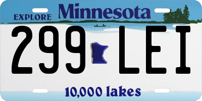 MN license plate 299LEI