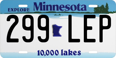 MN license plate 299LEP