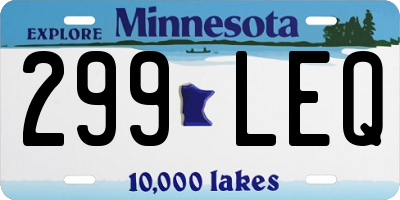 MN license plate 299LEQ