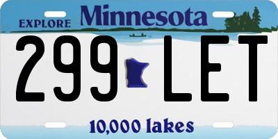 MN license plate 299LET
