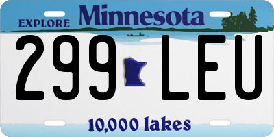 MN license plate 299LEU