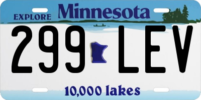 MN license plate 299LEV