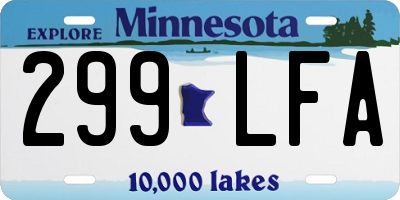 MN license plate 299LFA