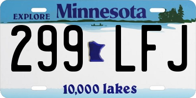MN license plate 299LFJ