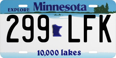 MN license plate 299LFK