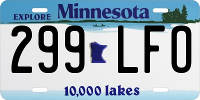 MN license plate 299LFO