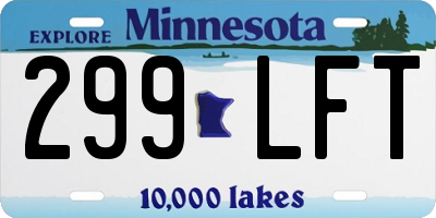 MN license plate 299LFT