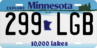 MN license plate 299LGB