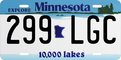 MN license plate 299LGC