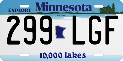 MN license plate 299LGF