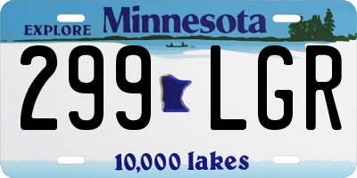 MN license plate 299LGR
