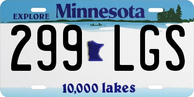 MN license plate 299LGS