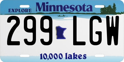 MN license plate 299LGW